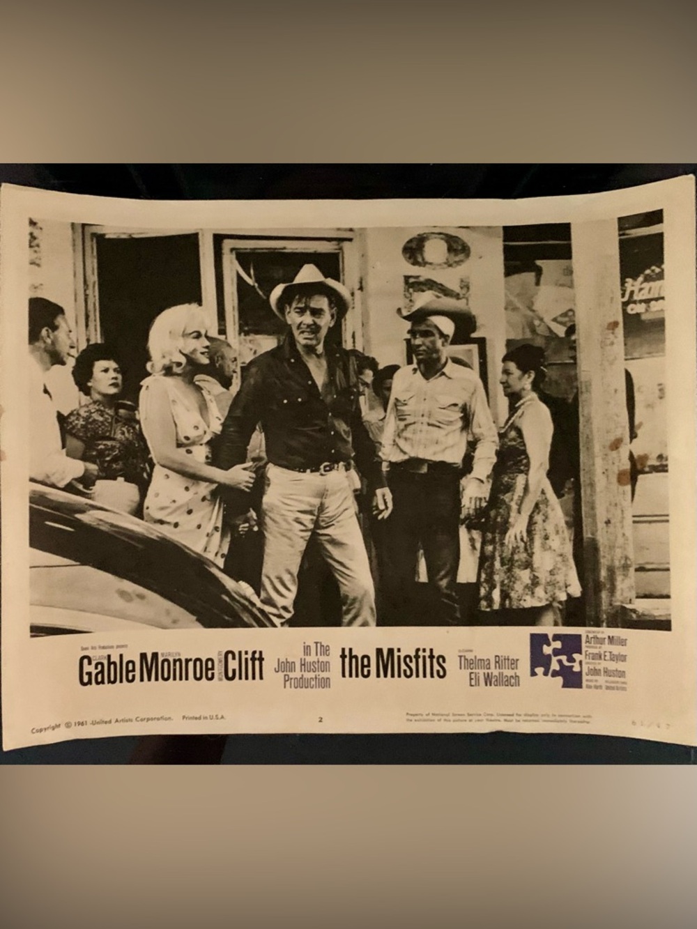Original 1961 Marilyn Monroe Lobby Card - The Misfits with Clark Gable